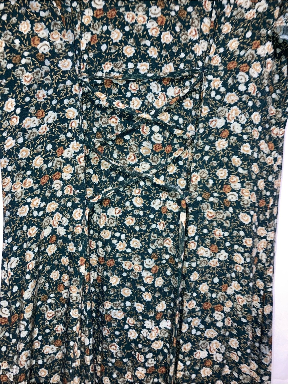 Caroline DeWitt Dark Green Floral Button-Front Midi Dress - Picture 6 of 7